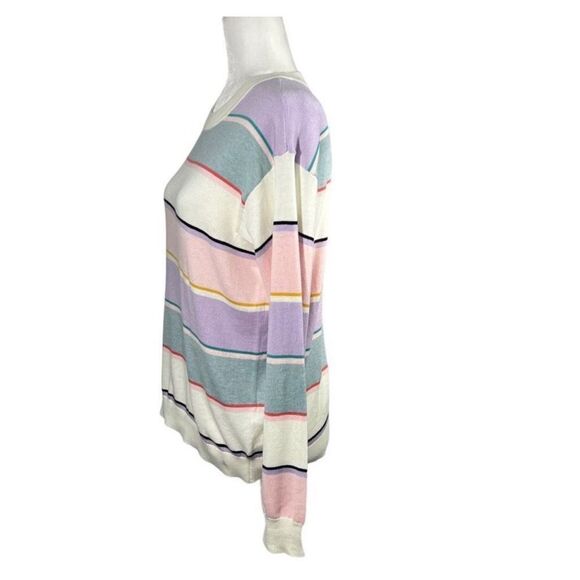 Splendid Silk-Cotton Blend Pullover Sweater Sz XSmall Multicolored Striped NWT ! - Picture 5 of 13